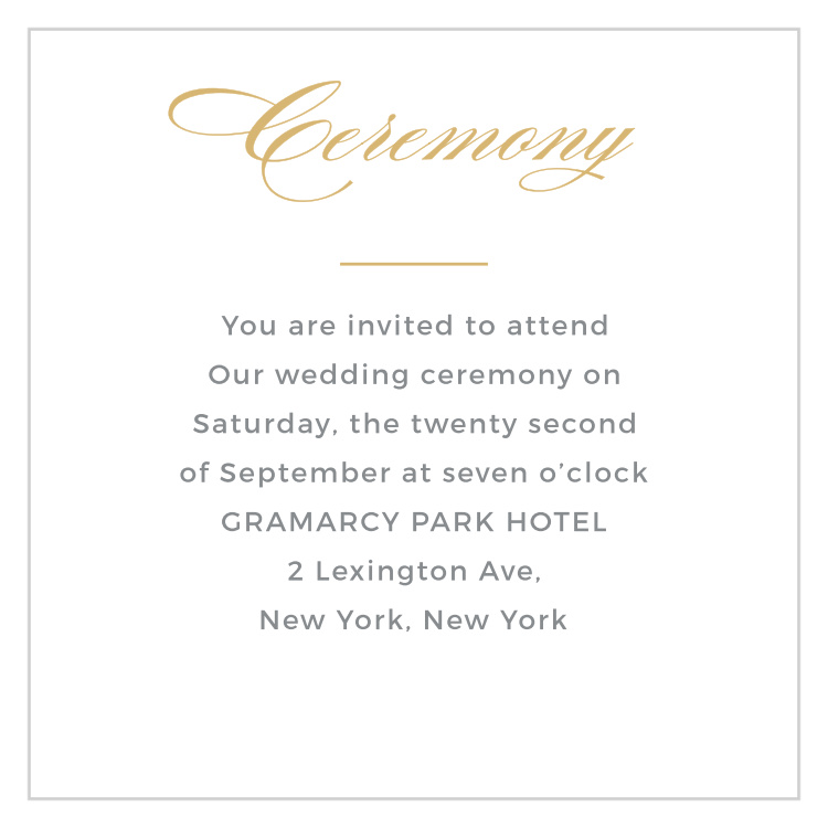 Marbled Paper Foil Ceremony Cards