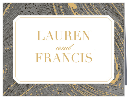 Marbled Paper Foil Wedding Thank You Cards