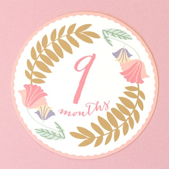 Our free monthly onesie stickers are a fun and unique way to capture your baby's monthly milestones in style! Available in a design for baby boys and girls, these free printable stickers are easy to download, print out on sticker paper, cut and stick. The stickers measure 4" in diameter for a perfect fit to apply on your baby's shirt, bodysuit or onesie.  Grab your camera, take some cute photos and document each of babies first 12 months. This set includes 12 monthly baby stickers and make a great baby shower gift for the mother-to-be.* Disclaimer: Please remove Baby Month Onesie Stickers before washing. Do not leave child unattended with sticker. Not intended as a toy.
