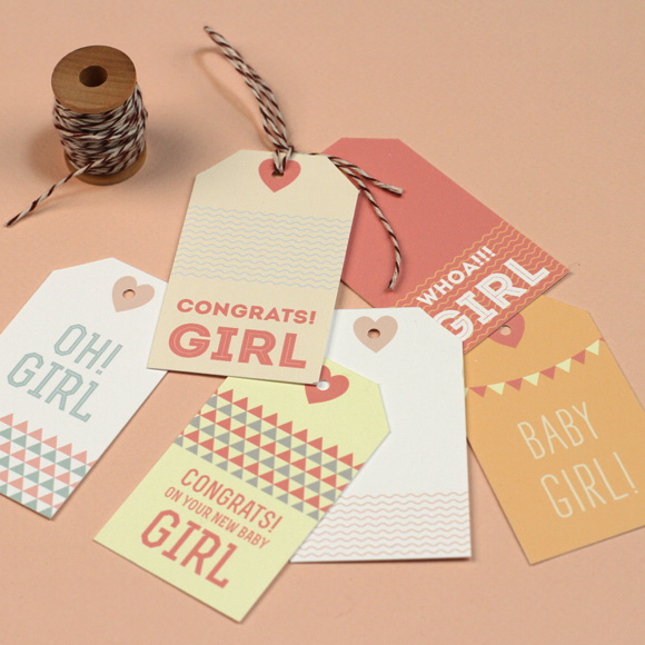 Baby Gift Tags Size: 1 5/8" x 3 7/8If you've been invited to a Baby Shower, these baby gift tags are perfect to use for your gifts! All 12 different colors and designs can be downloaded for free. Have fun!