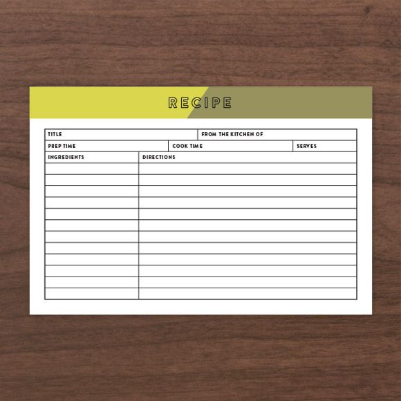These Recipe Cards can be filled out in Adobe Acrobat so you don't have to hand write them. Size: 4" x 6" | 102mm x 152mm Set up: 4 pages total, 2 cards on 8.5" x 11" page or A4, front and back and 4 different dividers.  Colors: Aqua, Seafoam, Chartreuse, Tea, BlackNo printed cards will be mailed to you. After you purchase this digital item, you can instantly download your PDF to print on your own. 