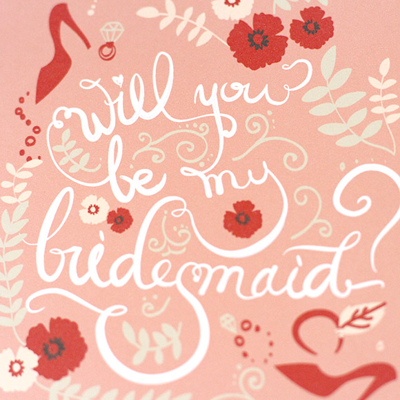 Size: 5" x 3 1/2"What better way to ask your future bridesmaids with this lovely handmade card with your message.