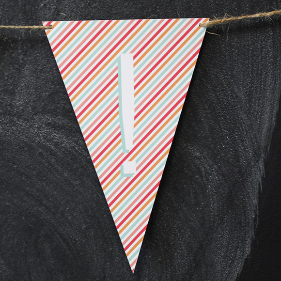 Bunting Flags are a fun decoration for any party or celebration, such as birthday parties, graduation parties, wedding related parties and baby showers. Available in the entire alphabet, you can create whichever word you want, for example: HAPPY BIRTHDAY, WELCOME, PARTY, BABY SHOWER, etc. Creating your own bunting flags is easy:1. Print on 8.5 x 11 Cardstock  2. Cut along the edge using scissors or X-Acto knife3. Punch a hole on both corners of the flag. 4. Thread ribbon, twin or yarn through the holes.