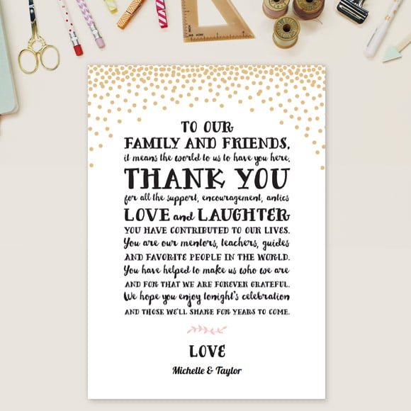 Size: 5" x 7" | 127mm x 178mm Set up: 2 cards on 8.5" x 11" page or A4 Colors: gold, black, blushEditable: You can type the couples names in Adobe Reader.No printed cards will be mailed to you. After you purchase this digital item, you can instantly download your PDF to print on your own. 