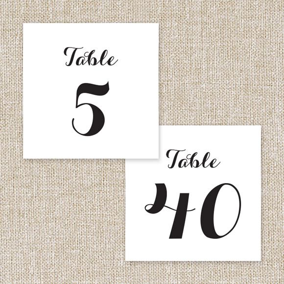 Size: 5" x 5" | 12.7cm x 12.7cm Set up: 2 table numbers on 8.5" x 11" page or A4, 20 pages total. Colors: blackAvailable in the numbers 1 through 40. No printed table numbers will be mailed to you. After you purchase this digital item, you can instantly download your PDF to print on your own. 