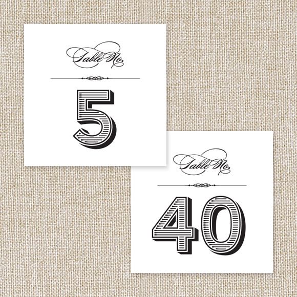 Size: 5" x 5" | 12.7cm x 12.7cm Set up: 2 table numbers on 8.5" x 11" page or A4, 20 pages total. Colors: blackAvailable in the numbers 1 through 40. No printed table numbers will be mailed to you. After you purchase this digital item, you can instantly download your PDF to print on your own. 