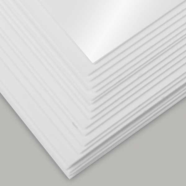 Close up of smooth coated card stock.