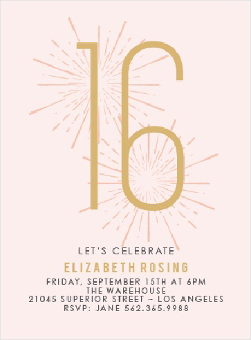 Sweet Sixteen Birthday Wording