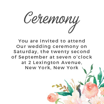 Basic Invite Ceremony Cards