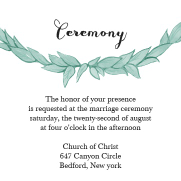 Basic Invite Ceremony Cards