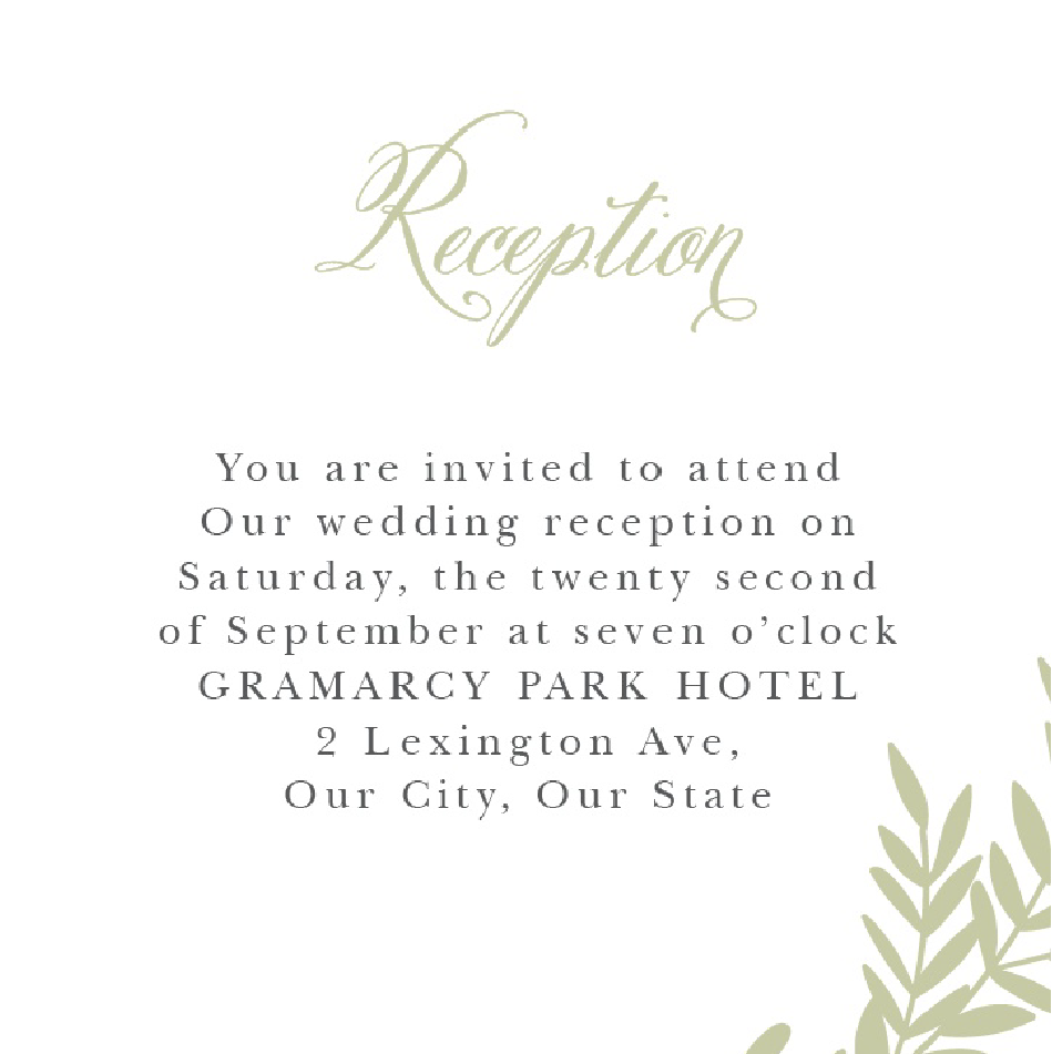 Basic Invite Reception Cards