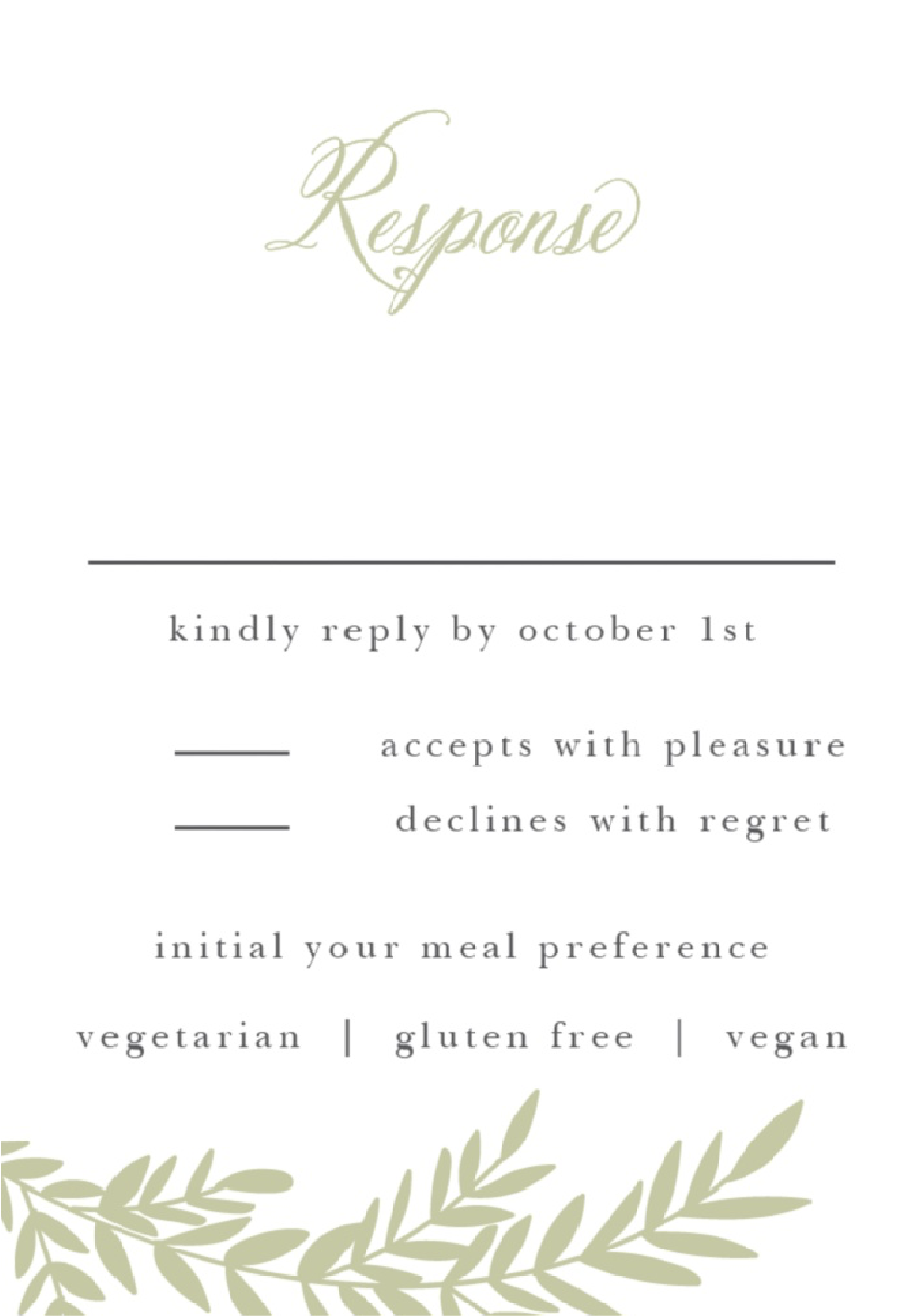 Basic Invite Response Cards