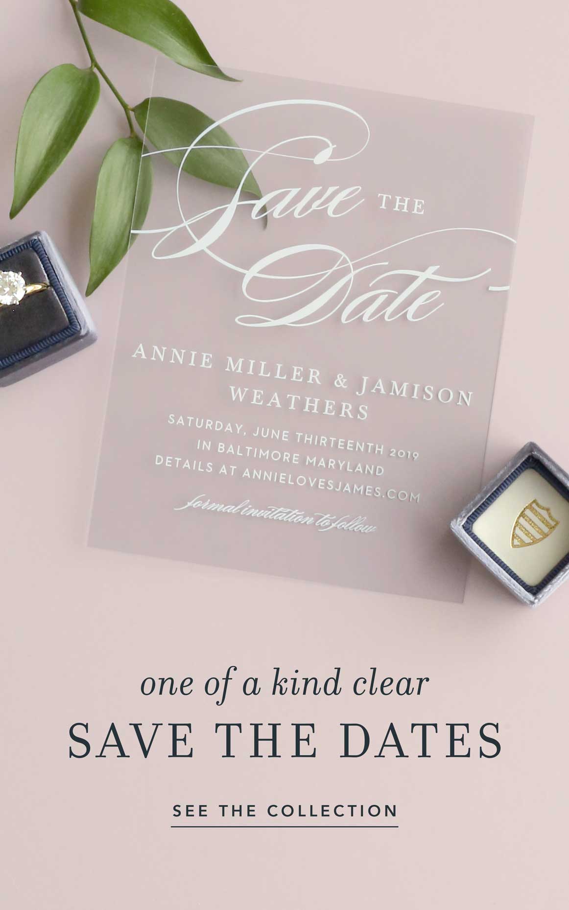 One of a kind clear invites!