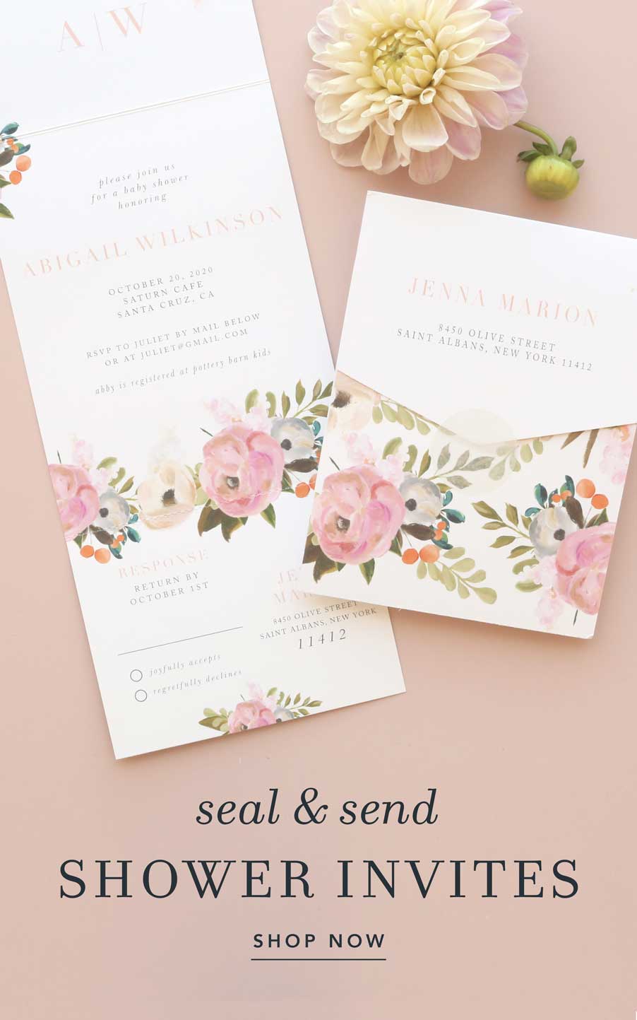 Shop our baby shower seal and send invitations!