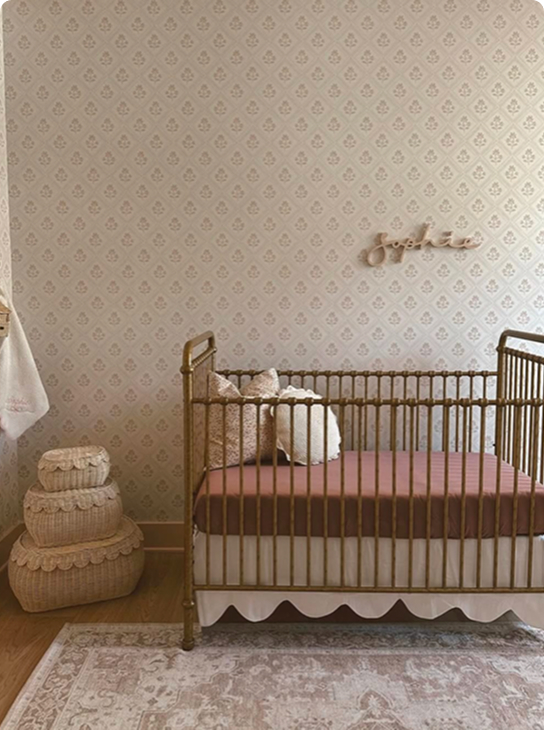 Pictured - Cubic Blossoms Wallpaper, project by @boots_up_design